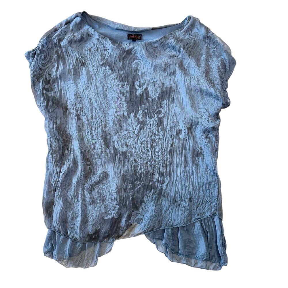 Carla Conti 100% Italian Silk Boho Sleeveless Printed Blouse Size Medium